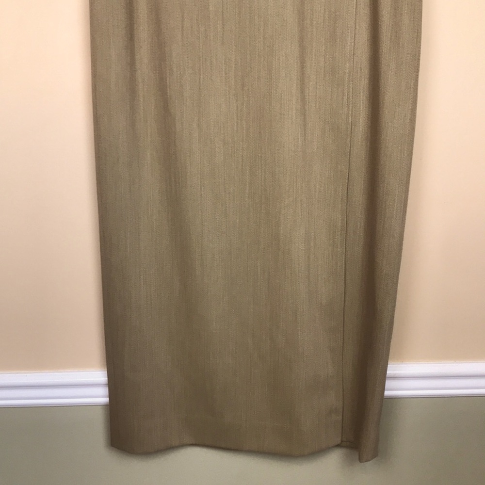 VTG Carlisle Women’s Wool Light Olive Green Maxi Pencil Skirt - Picture 2 of 6